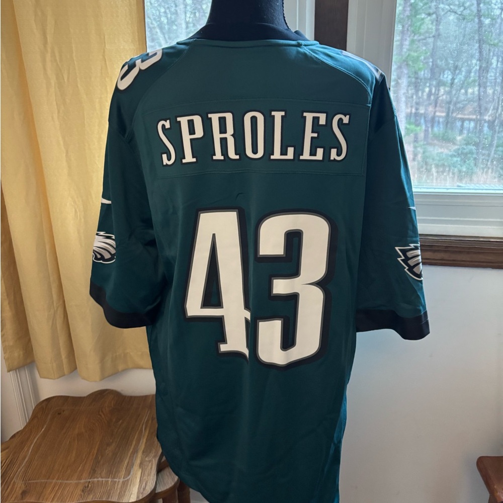 NFL Green On-Field Eagles Sproles Jersey with Black Collar